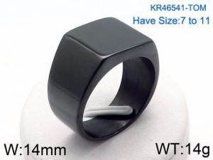 Stainless Steel Black-plating Ring - KR46541-TOM