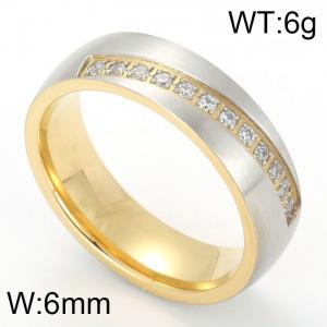 Stainless Steel Stone&Crystal Ring - KR46773-K