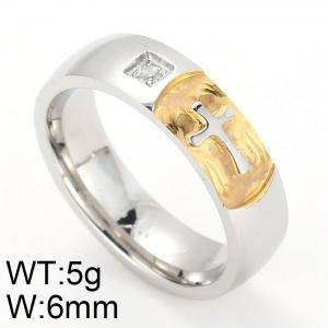 Stainless Steel Stone&Crystal Ring - KR46783-K