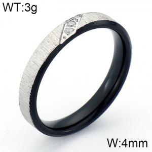 Stainless Steel Stone&Crystal Ring - KR46938-K