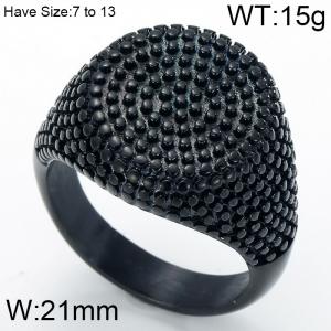 Stainless Steel Black-plating Ring - KR47075-K