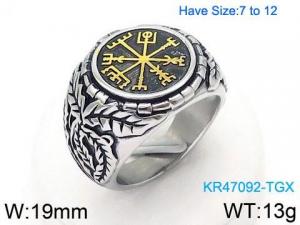 Stainless Steel Gold-plating Ring - KR47092-TGX