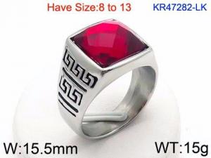 Stainless Steel Stone&Crystal Ring - KR47282-LK