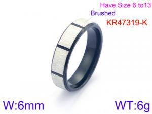 Stainless Steel Black-plating Ring - KR47319-K