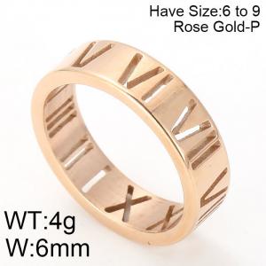 Stainless Steel Rose Gold-plating Ring - KR47322-K