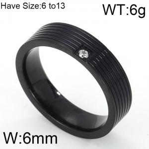 Stainless Steel Black-plating Ring - KR47326-K