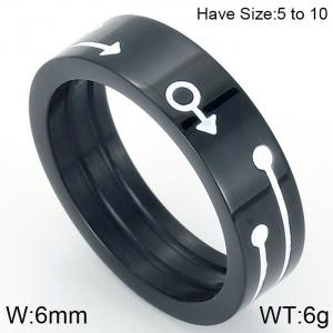 Stainless Steel Black-plating Ring - KR47870-K