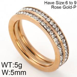 Stainless Steel Stone&Crystal Ring - KR47905-K