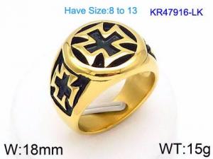 Stainless Steel Gold-plating Ring - KR47916-LK