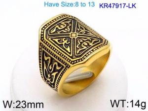 Stainless Steel Gold-plating Ring - KR47917-LK