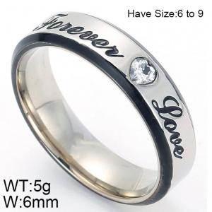 Stainless Steel Stone&Crystal Ring - KR47939-K