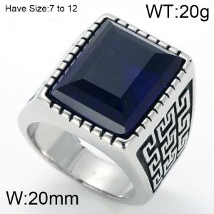 Stainless Steel Stone&Crystal Ring - KR48030-K