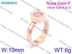 Stainless Steel Stone&Crystal Ring - KR48038-K