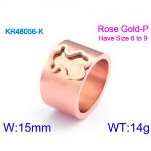 Stainless Steel Rose Gold-plating Ring - KR48056-K
