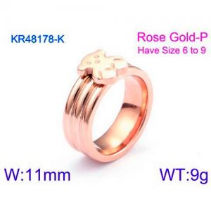 Stainless Steel Rose Gold-plating Ring - KR48178-K