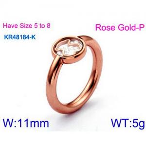 Stainless Steel Rose Gold-plating Ring - KR48184-K