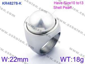 SS Shell Pearl Rings - KR48278-K