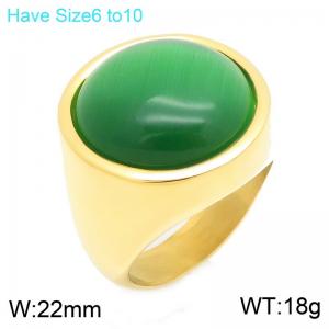 Stainless Steel Stone&Crystal Ring - KR48280-K