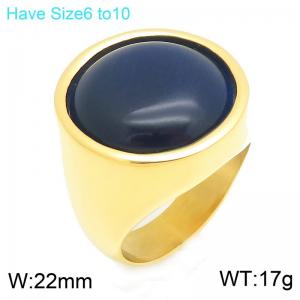 Stainless Steel Stone&Crystal Ring - KR48294-K