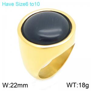 Stainless Steel Stone&Crystal Ring - KR48298-K