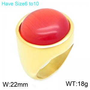 Stainless Steel Stone&Crystal Ring - KR48301-K