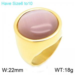 Stainless Steel Stone&Crystal Ring - KR48306-K