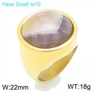 Stainless Steel Stone&Crystal Ring - KR48316-K