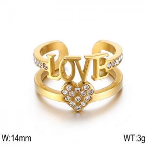 Stainless Steel Stone&Crystal Ring（ Mother's Day） - KR48325-K