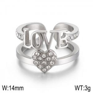 Stainless Steel Stone&Crystal Ring（ Mother's Day） - KR48326-K