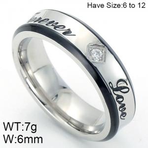 Stainless Steel Stone&Crystal Ring - KR48329-K