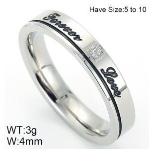 Stainless Steel Stone&Crystal Ring - KR48331-K