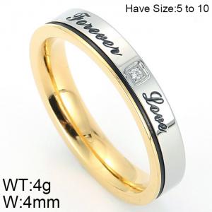 Stainless Steel Stone&Crystal Ring - KR48332-K