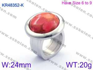 Stainless Steel Stone&Crystal Ring - KR48352-K
