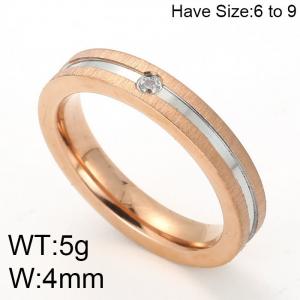 Stainless Steel Stone&Crystal Ring - KR48416-K