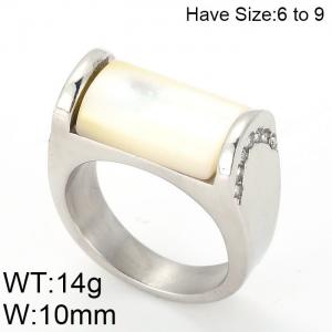 Stainless Steel Stone&Crystal Ring - KR48418-K