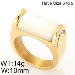 Stainless Steel Stone&Crystal Ring - KR48419-K