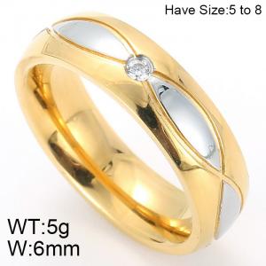 Stainless Steel Gold-plating Ring - KR48422-K