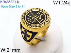 Stainless Steel Gold-plating Ring - KR48532-LK