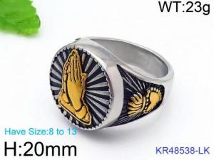 Stainless Steel Gold-plating Ring - KR48538-LK