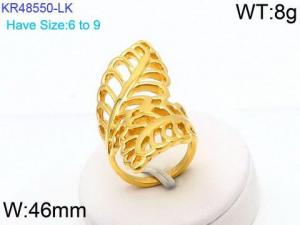 Stainless Steel Gold-plating Ring - KR48550-LK