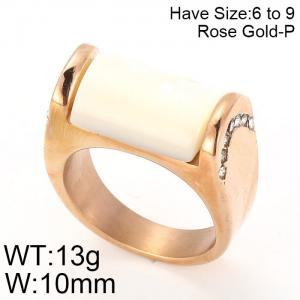 Stainless Steel Stone&Crystal Ring - KR48574-K