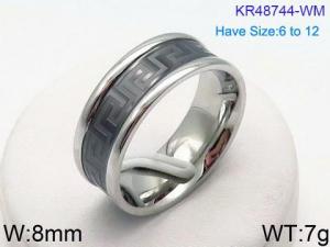 Stainless Steel Black-plating Ring - KR48744-WM