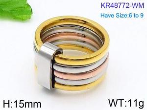 Stainless Steel Gold-plating Ring - KR48772-WM