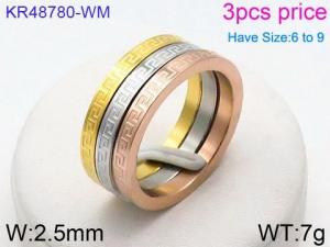 Stainless Steel Gold-plating Ring - KR48780-WM
