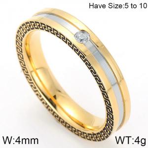 Stainless Steel Stone&Crystal Ring - KR48787-K