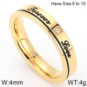 Stainless Steel Stone&Crystal Ring - KR48788-K