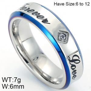 Stainless Steel Stone&Crystal Ring - KR48794-K