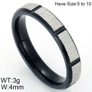 Stainless Steel Black-plating Ring - KR48805-K