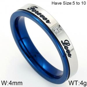 Stainless Steel Stone&Crystal Ring - KR48806-K