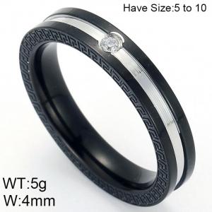 Stainless Steel Stone&Crystal Ring - KR48807-K